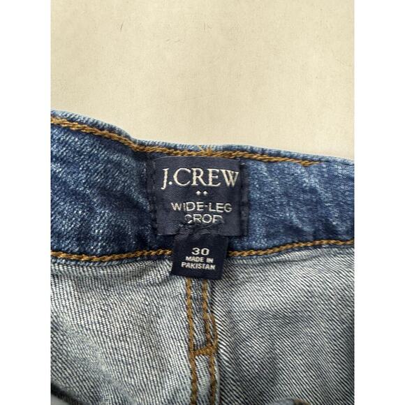 J.Crew Wide Leg Crop Jeans Medium Wash High Rise Women's Size 30 - Picture 10 of 10